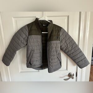 The North Face Dark Green and Gray lightweight puffer